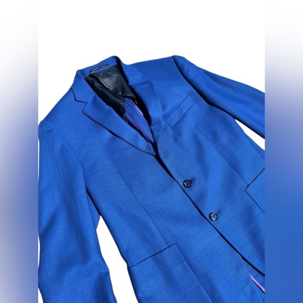 Alessandro Dell'Acqua Royal Blue Super 100s High Twist Wool Blazer Size 48